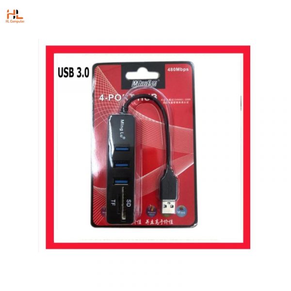 up USB 4 cổng + SD Card Minglu 3.0 (Chia USB 3.0)