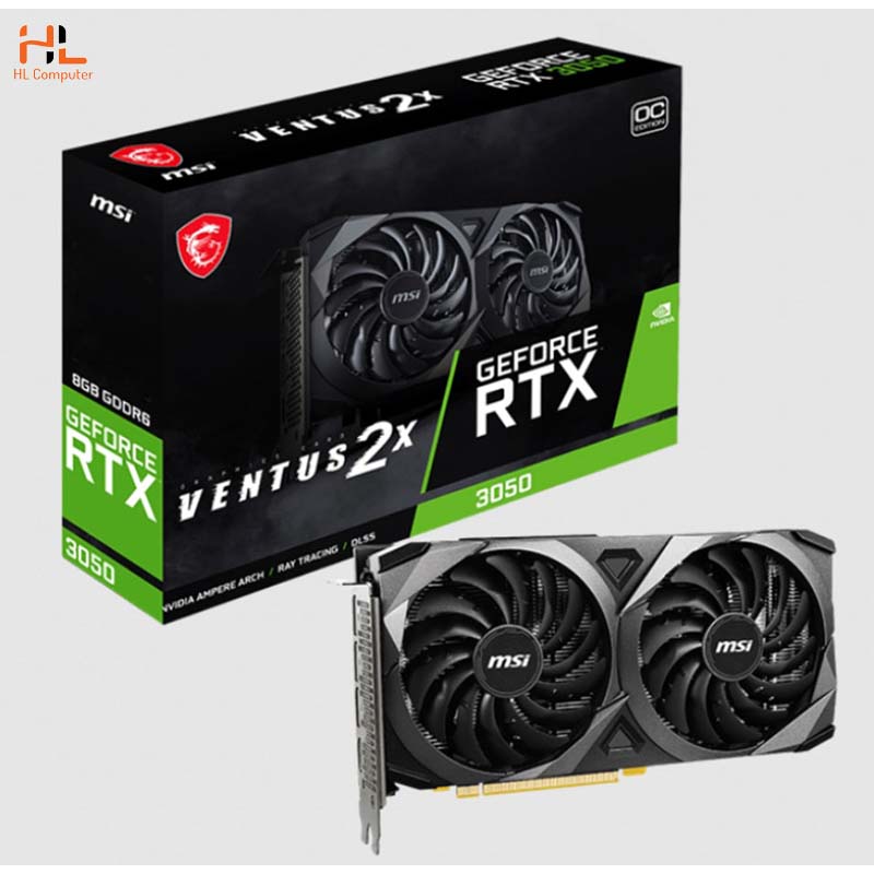 Card đồ hoạ MSI RTX 3050 VENTUS 2X 8G OC - 8GB GDDR6 - 128 bit